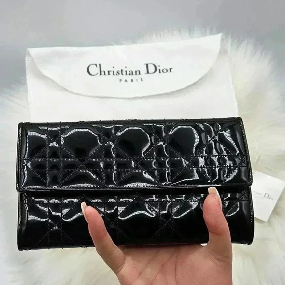 Dior Black Quilted Patent Leather Porte  Monnaie - Picture 5 of 17